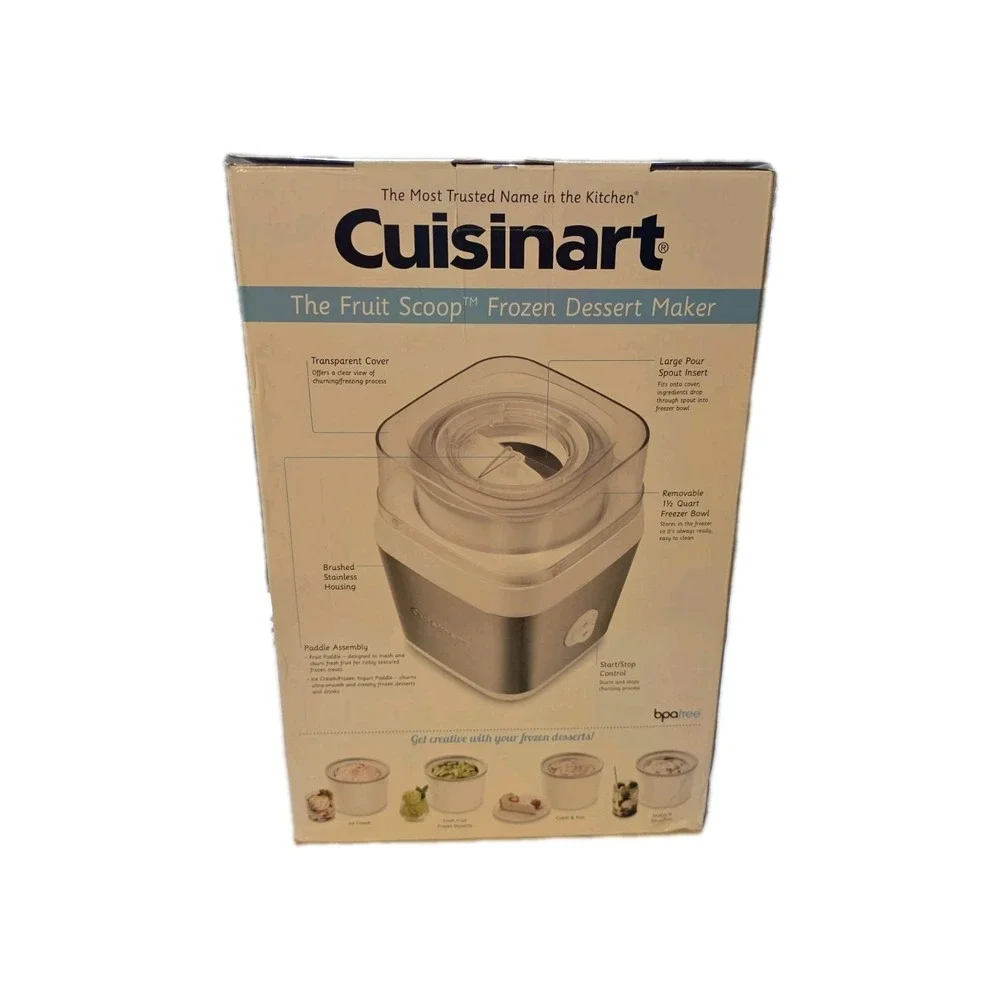 Cuisinart Ice Cream Maker Fruit‎ Scoop Model ICE-31_Capacity of 1.5-Quart NEW